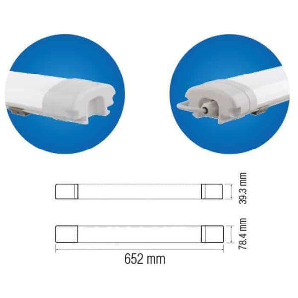 Світильник вологозахищений 18W Horoz Electric LED NEHIR-18 65.2 см 6400K IP65 059-003-0018-010 фото