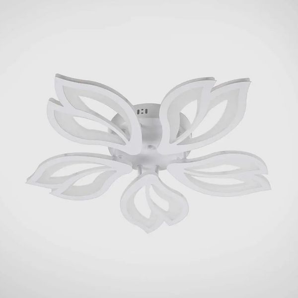Потолочная акриловая LED люстра 120W с пультом и 5 световыми элементами 3000-6500K белая INTEREES IS K39685-5 WT IS K39685-5 WT фото