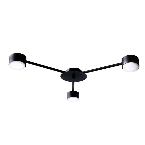 Люстра потолочная MSK Electric Copter на три круглых плафона под лампы GX53 черная NL 8040-3 BK 618596 фото
