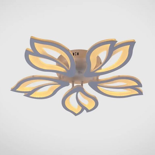 Потолочная акриловая LED люстра 120W с пультом и 5 световыми элементами 3000-6500K белая INTEREES IS K39685-5 WT IS K39685-5 WT фото