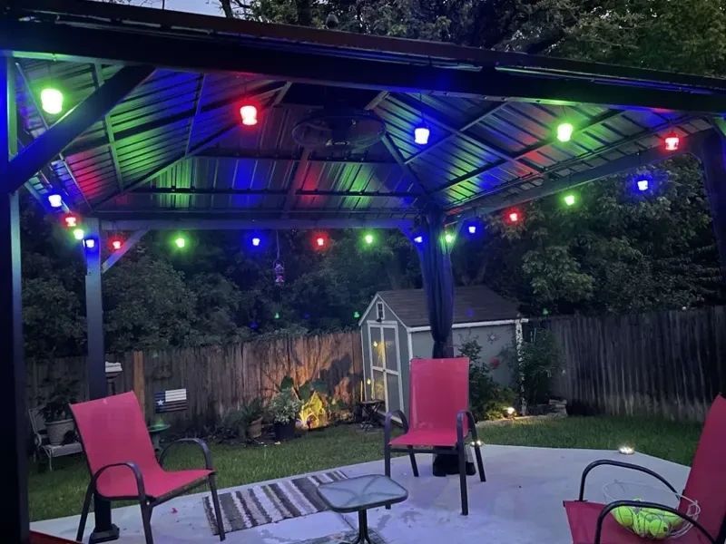 Уличная светодиодная гирлянда 12W Horoz Electric 18м влагозащищенная RGB IP44 PARADISE 022-005-0001-010 фото