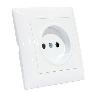 Розетка одинарна без заземлення Horoz Electric TINA вбудована біла IP20 112-005-0008-010 фото