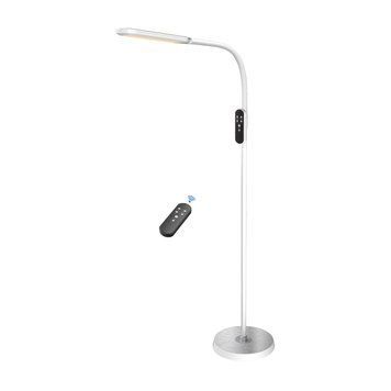 Торшер з пультом 10W LED Horoz Electric NORMAN білий 146см 3000K/4000K/6000K IP20 046-004-0015-010 фото