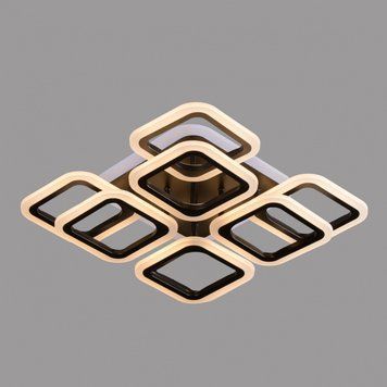 Світлодіодна люстра 144W 8 LED квадратів з RGB-підсвіткою корпусу 3000-6000 К SL-5342/4+4C BK+RGB DIMMER Svet SL-5342/4+4C BK+RGB фото