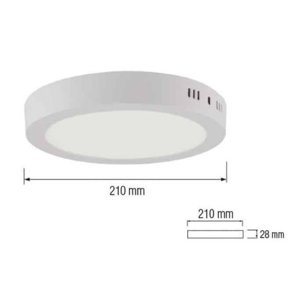 Світлодіодна накладна панель 18W коло Horoz Electric Caroline-18 4200K 016-025-0018-030 фото