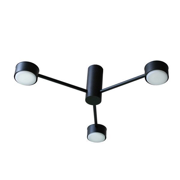 Люстра потолочная MSK Electric Copter на три круглых плафона под лампы GX53 черная NL 8041-3 BK 618666 фото