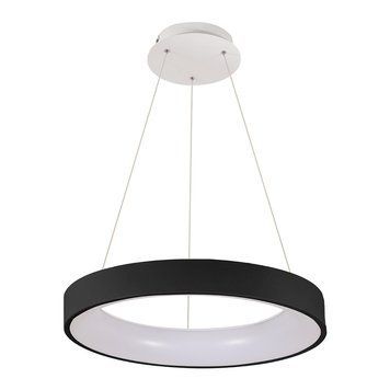 Підвісна LED люстра 80W з пультом VELMAX з металевим каркасом 3000K-6500K чорно-біла IP20 V-PL-VERONA-R 23-46-32 фото
