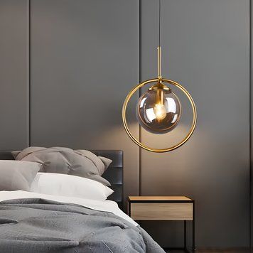 Подвесной минималистичный светильник Loft с шарообразным дымчатым плафоном под лампу Е27 Svet SN-156-1 FGD SN-156-1 BE фото
