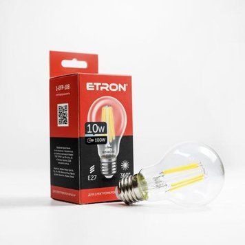 Вінтажна LED лампа 10W A60 4200K E27 ETRON Filament 1-EFP-108 615674 фото