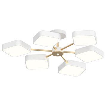 Стельова LED люстра 108W Valeso в стилі модерн 3000/4200/6000К біла/золото IP20 XI3351-6 SP000046074 фото