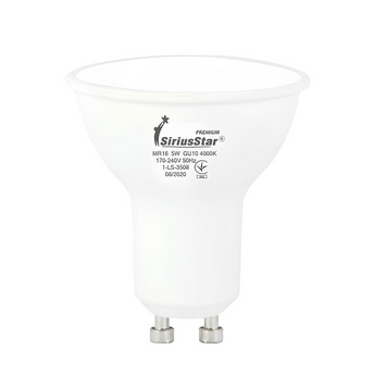 Светодиодная лампа 5W SiriusStar 3508 MR16 4000K GU10 белая IP20 SP000019717 фото