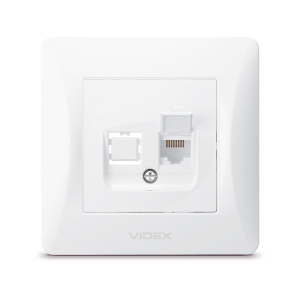 Встраиваемая компьютерная розетка CAT6 VIDEX из поликарбоната белая IP20 BINERA VF-BNSK1PC6-W VF-BNSK1PC6-W фото