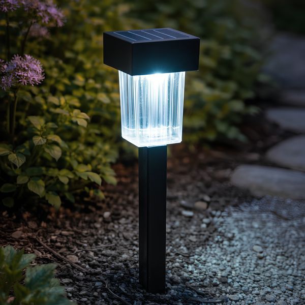 Газонний LED світильник на сонячній батареї 1W 10Lm 6500K пластиковий чорний корпус IP44 для клумб і доріжок Lemanso LM3417 LM3417 фото