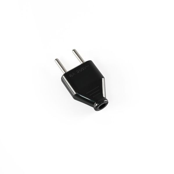 Мережева вилка TITANUM STANDARD без заземлення 6A 250V чорна IP20 TF-PL106-B TF-PL106-B фото