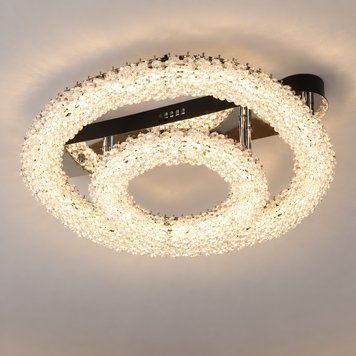 Потолочная LED люстра 182W VALESO с двумя хрустальными кольцами 3000&ndash;6000K хром 33047/400+600 SP000053884 фото