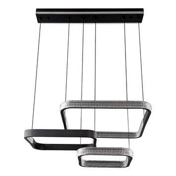 Підвісна LED люстра 120W з пультом VELMAX з квадратними плафонами 3000K-6500K чорна IP20 V-PL-ELEGANCE-S 23-46-73 фото