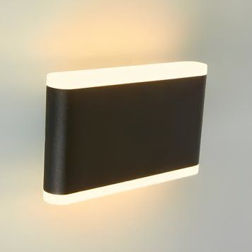 Вуличний LED світильник 12W фасадний Velmax настінний прямокутний 3000K чорний IP54 V-CTL-WL-010 24-62-52 фото