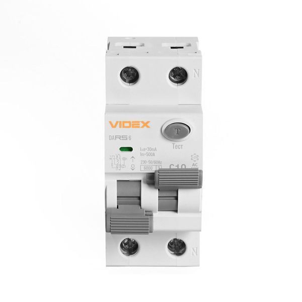Дифференциальный автомат 10A VIDEX 2-полюсный 230V RESIST VF-RS6-DA2AC10 VF-RS6-DA2AC10 фото