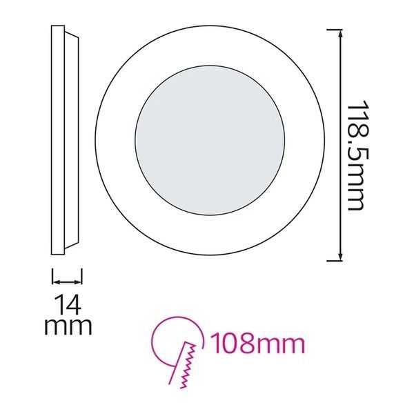Світильник врізний 6W Horoz Electric SLIM-6 4200К IP20 056-003-0006-030 фото