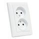 Розетка подвійна без заземлення Horoz Electric TINA вбудована біла IP20 112-005-0018-010 фото 1