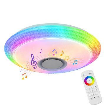 Світлодіодний музичний смарт-світильник з пультом 48W+5W RGB Bluetooth 3000-6500K білий VALESO LY578-400 WH SP000051974 фото