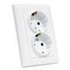 Розетка подвійна із заземленням Horoz Electric TINA накладна біла IP20 112-005-0019-010 фото 1