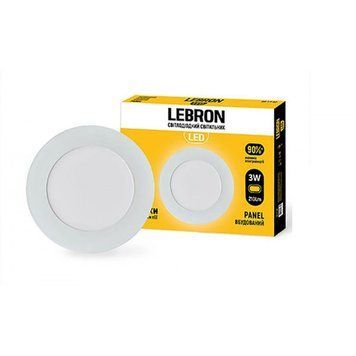 Врізний світлодіодний світильник 3W Lebron круглий 4100K білий IP20 L-PR-341 12-10-03 фото