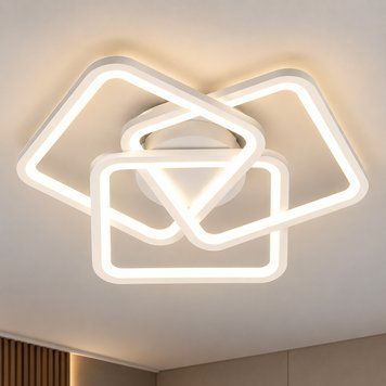 Стельова LED люстра 108W VALESO з трьома квадратами з пультом 3000&ndash;6500K біла LI97035-485 SP000052261 фото