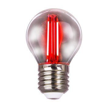 Філаментна LED лампа 2W VELMAX форма кулька G45 E27 200Lm червона V-Filament-G45 21-41-32 фото