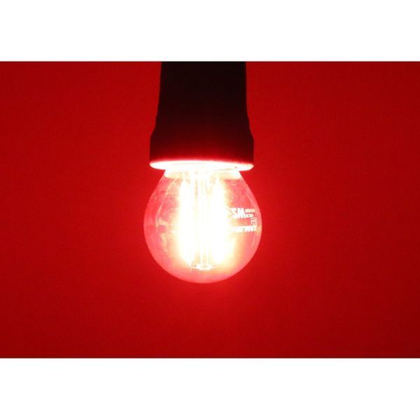 Филаментная LED лампа 2W VELMAX форма шарик G45 E27 200Lm красная V-Filament-G45 21-41-32 фото