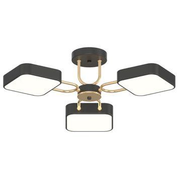 Стельова LED люстра 54W Valeso з золотистими елементами 3000/4200/6000К чорна IP20 XI3362-3 SP000046078 фото