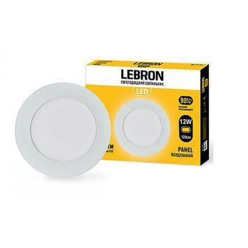 Врізний світлодіодний світильник 12W Lebron круглої форми 4100K білий IP20 L-PR-1241 12-10-12 фото