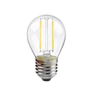 Світлодіодна філаментна лампа 4W Horoz Electric з цоколем Е27 форма кулька G45 тепле світло 2700К прозора FILAMENT BALL-4 001-089-0004-040 фото