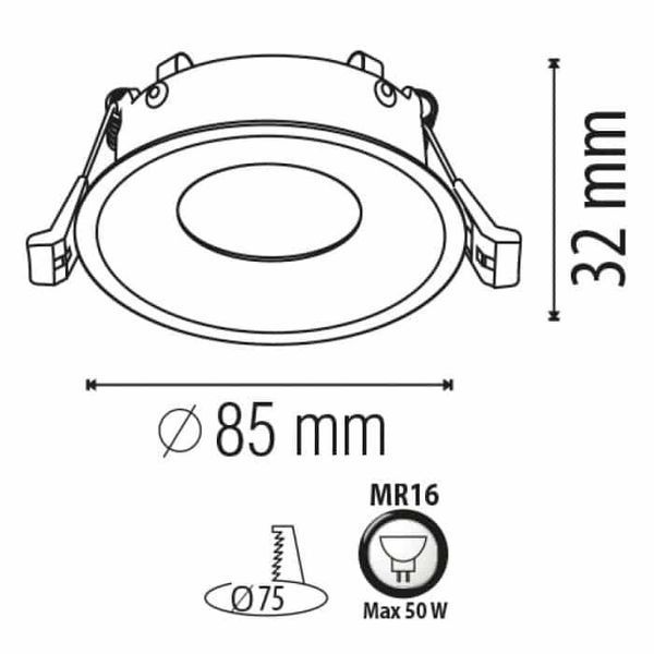 Светильник точечный Horoz Electric KARANFIL-R круглый&nbsp;белый под лампу MR16 IP20 015-022-0050-010 фото