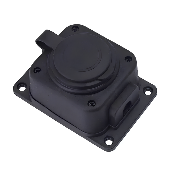 Колодка на одне гніздо Horoz Electric каучукова з кришкою і заземленням чорна IP44 220-000-101 фото