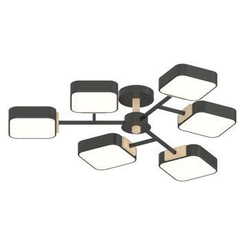Стельова LED люстра 108W Valeso з металевим каркасом 3000/4200/6000К чорна IP20 XI3363-6 SP000046079 фото