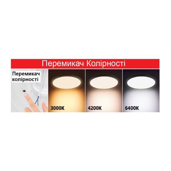 Накладной светодиодный светильник 32W Horoz Electric с корпусом из пластика 3000K/4200K/6400K белого цвета IP20 HAZEL-32 3CCT 016-077-1032-010 фото