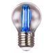 Філаментна LED лампа 2W VELMAX G45 E27 200Lm синя V-Filament-G45 21-41-34 фото 1
