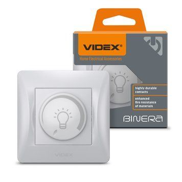 Встраиваемый диммер 200W VIDEX из поликарбоната цвет серебряный шелк IP20 BINERA VF-BNDML200-SS VF-BNDML200-SS фото