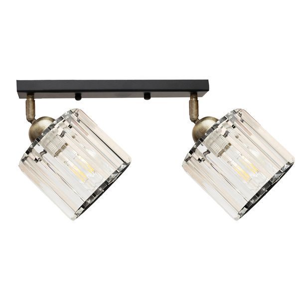 Светильник настенно-потолочный MSK Electric Brillante спот на два плафона Е27 черный NL 121251-2 BK 623421 фото