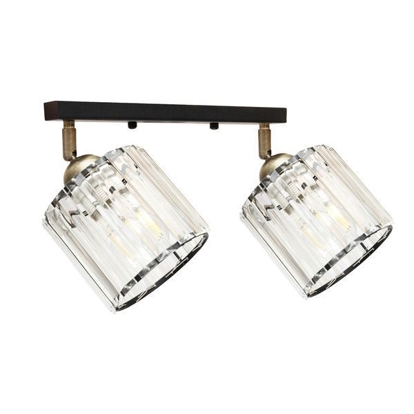 Светильник настенно-потолочный MSK Electric Brillante спот на два плафона Е27 черный NL 121251-2 BK 623421 фото