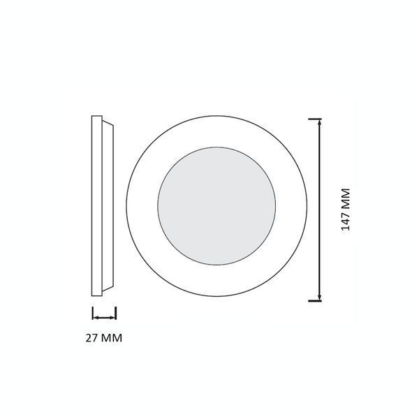 Вбудований LED світильник 12W Horoz Electric круглий 3000K/4000K/6500K білий IP20 ALEXIS-12 3CCT 016-087-0012-010 фото