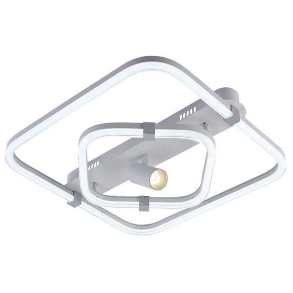 Стельова LED люстра 109W з пультом Interees з додатковим спотом 3000-6000К IP20 V DK6301-2+1 WH+CR DK6301-2+1 фото