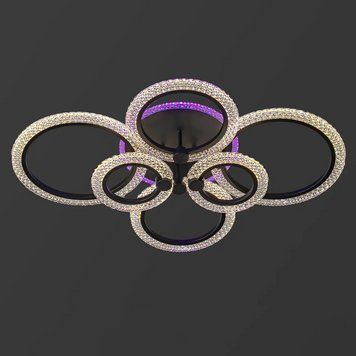 Светодиодная люстра на пульте управления 132W+20W led подсветка 3000К-6000К Svet SC-2104/2+2+2C BK PK/BU/PL SC-2104/2+2+2C BK PK/BU/P фото