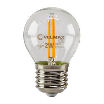 Філаментна LED лампа 2W Velmax форма кулька E27 G45 200Lm помаранчевий V-Filament-G45 21-41-35 фото