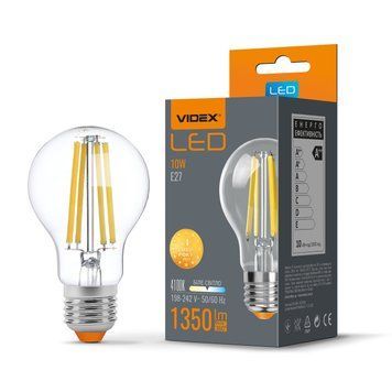 Світлодіодна філаментна лампа 10W VIDEX E27 форма груша A60 1350Lm 4100K нейтральне світло VL-A60F-10274 VL-A60F-10274 фото
