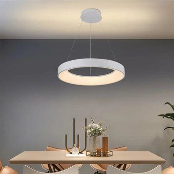 Підвісна LED люстра 36W з пультом Valeso з плафоном-кільцем 3000/4000/6500К біла IP20 1136 SP000050241 фото