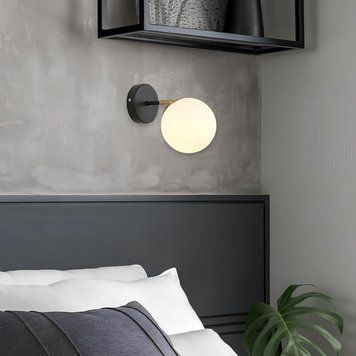 Настінне бра Sirius з плафоном-кулькою під лампу Е14 чорне IP20 G 74542/1W CP+Matte Black SP000043872 фото
