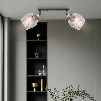 Светильник потолочный MSK Electric Enigma поворотный под две лампы PL 20241-2 BK 619288 фото
