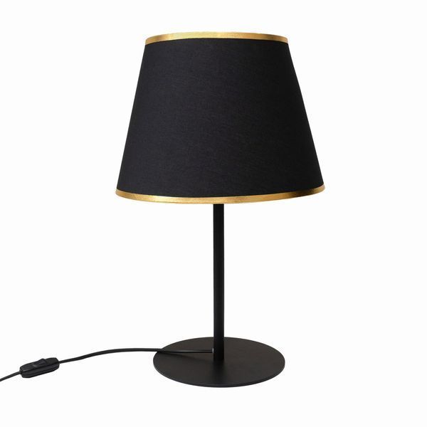Настільна лампа MSK Electric Palermo з чорним плафоном із тканини під лампу Е27 чорна NL 3020 BK+BK 622879 фото